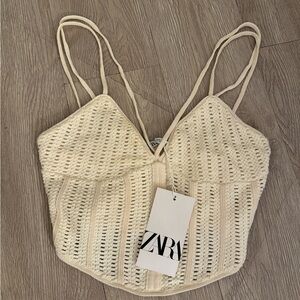 Zara Knitted Off White Top